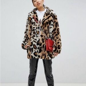 NA-KD Chic Leopard Faux Fur Jacket